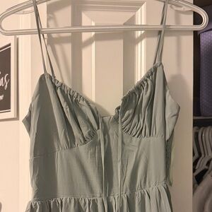 Elegant Light Green Spaghetti Strap Dress